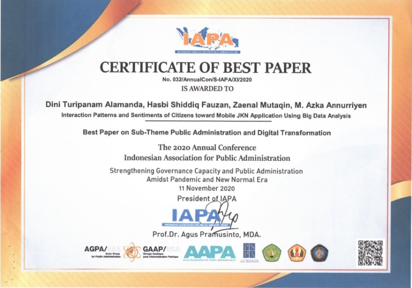 Mahasiswa Bisnis Digital FEKON UNIGA meraih Best Paper ajang Annual Conference yang diselenggarakan oleh Indonesian Association for Public Administration 2020