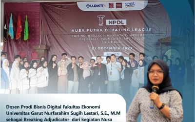 Nurfa Sugih Lestari, S.E., M.M Dosen Prodi Bisnis Digital sebagai Breaking Adjudicator pada Nusa Putra Debating League (NPDL)